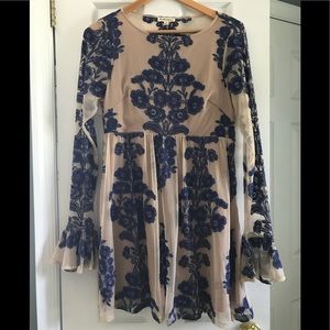 For Love & Lemons Temecula Mini Dress Blue